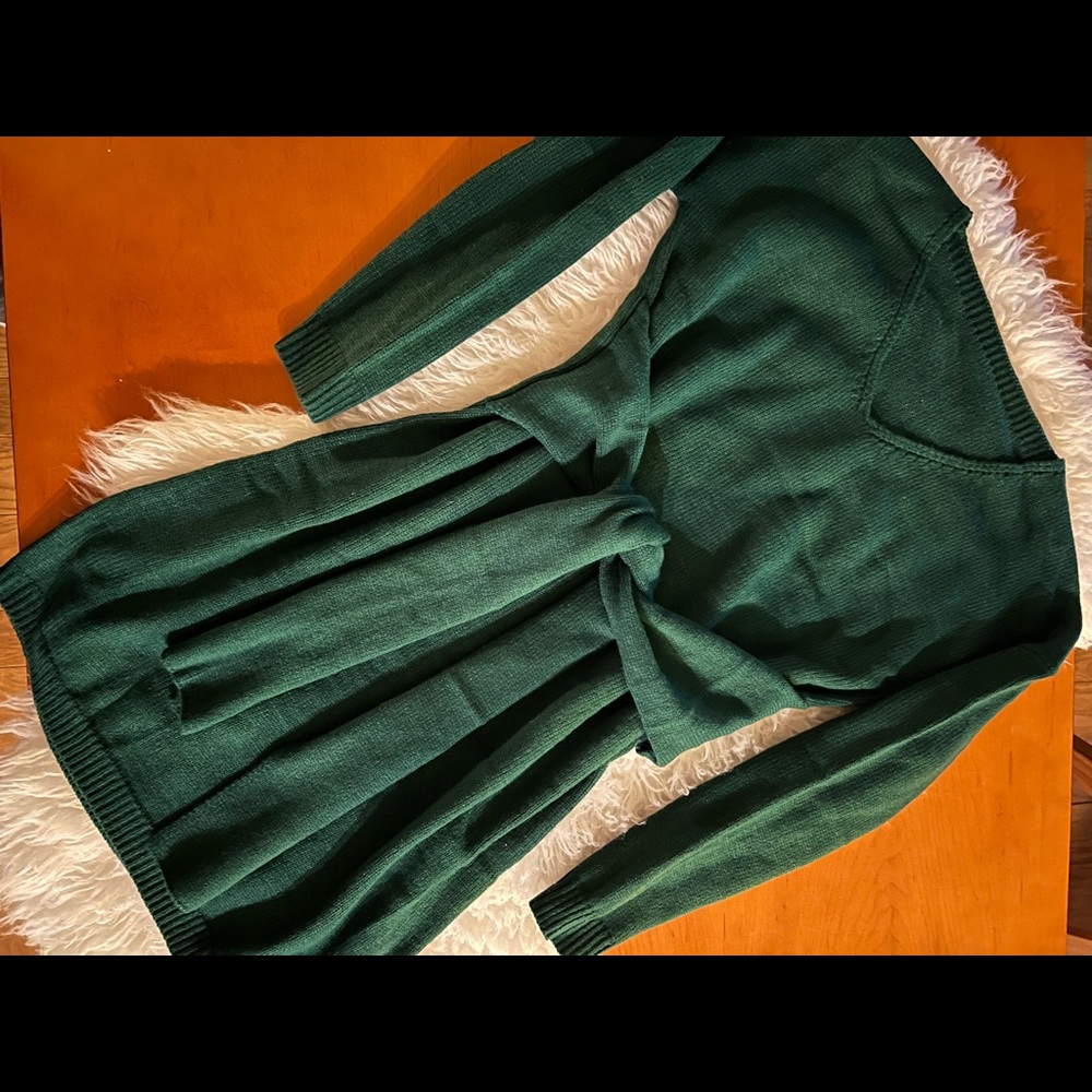 Green Knitted Sweater Dress